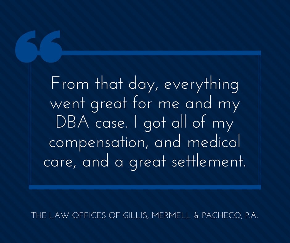 great defense base act lawyers testimonial
